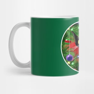 Cat and Christmas Tree Mug